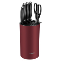 典雅红 苏泊尔 SUPOR 刀具尖锋系列六件套B.简约白 套刀水果刀切菜刀厨房刀具套装 TK1937E