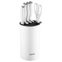 简约白 苏泊尔 SUPOR 刀具尖锋系列六件套B.简约白 套刀水果刀切菜刀厨房刀具套装 TK1937E