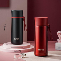 优惠组合装(两个350ml红加黑) 苏泊尔随行真空保温杯304不锈钢时尚男女士水杯情侣杯子竹韵系列