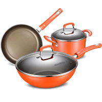 PL03A3WG 爱仕达(ASD)锅具套装三件套套锅燃气灶电磁炉通用款平底锅炒锅煎锅