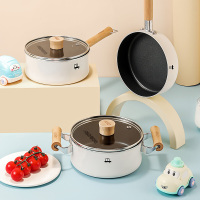 16CM奶锅+汤锅+煎锅三件套 爱仕达 锅具套装 不粘辅食二件套锅套装锅具PL02A4WG 煎锅汤锅套装少油烟电磁炉明火