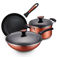 17件套 有高压锅 燃气电磁炉通用 爱仕达电磁炉锅具套装 炒锅不粘锅平底锅汤锅组合三件套 锅家用不沾厨具全套厨房炒菜锅蒸