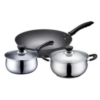 苏泊尔三件套锅具组合30cm生铁锅20cm不锈钢汤锅16cm奶锅 燃气磁炉通用 TP1615k