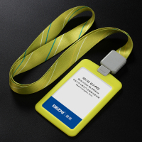 硅胶卡套可伸缩吊绳工作卡套挂绳胸卡套学生证公交门禁卡工作牌校卡交通卡保护套办公室胸牌可定制|嫩绿牌+嫩绿条纹绳