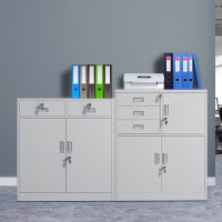 办公室铁皮柜文件柜矮柜家用储物抽屉柜带锁工具柜桌下收纳柜子