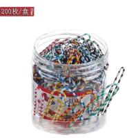 工厂直销彩色回形针办公文具曲别针多规格混装镀镍金属银色书签|28mm斑马200个(硬盒)