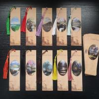 书签30张一套精美纸质礼物老师学生诗词风景古风油画卡纸|复古油画30张+流苏30个
