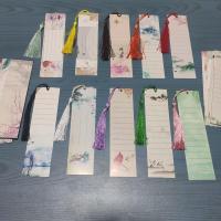 书签30张一套精美纸质礼物老师学生诗词风景古风油画卡纸|古风信札0张+流苏30个