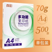 整箱A4复印纸a4纸80克纸张打印纸1包500张双面白纸学生草稿纸a四纸|真彩-70克-500张=1包-商务款-A4纸