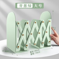 可伸缩书立带笔筒磁吸书架桌面书本收纳架挡板书夹折叠固定书本立架学生ins风桌上立书架创意放书|青葱绿///大号