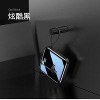迷你充电宝超薄小巧便携移动电源20000毫安自带四线快充适用手机专用大容量可爱女款|促销款黑色(1万容量★自带三线)