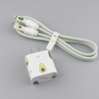 适用12/11pro max手机数据线保护套缠绕线20w18w充电器头贴纸|牛油果