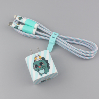 适用12/11pro max手机数据线保护套缠绕线20w18w充电器头贴纸|小怪兽