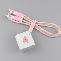 适用12/11pro max手机数据线保护套缠绕线20w18w充电器头贴纸|西瓜