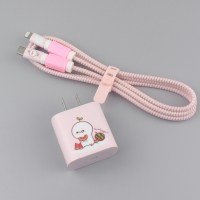 适用12/11pro max手机数据线保护套缠绕线20w18w充电器头贴纸|西瓜团子