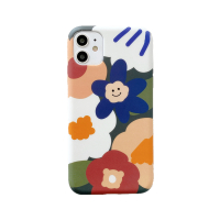ins日韩清新笑脸花朵12promax适用x/xs/xr手机壳iphone11女8plus软壳7p男个性se2全包防摔保