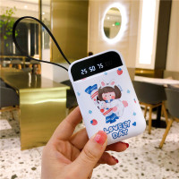 迷你自带线充电宝20000毫安四合一通用快充移动电源超萌|提速[糖果女孩]挂绳4线