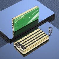 共享四线充电宝20000毫安大容量正新款超薄自带线三合一|镀晶牛油果绿尊享版[自带四线]提速