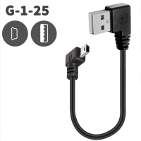 行车记录仪线电源线短v3口车载mini多功能通用弯头老式数据线|黑色●约25厘米●双弯头●G①双*注意方向