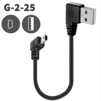 行车记录仪线电源线短v3口车载mini多功能通用弯头老式数据线|黑色●约25厘米●双弯头●G②双*注意方向