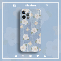 ins蓝色油画花朵适用于12/11pro/max11手机壳iphone韩风x/xs/xr女款8plus/12/7p全包s