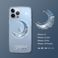 适用于苹果13手机壳iPhone13pro防摔软壳13promax镜头全包13mini创意月亮13pro远峰蓝色手机壳1