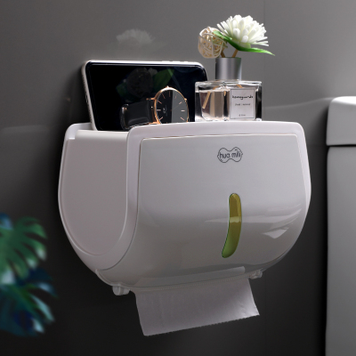 单层卡其色 卫生间纸巾盒厕所置物架免打孔洗手间创意防水抽纸卷纸卫生纸家用