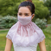 [买2送1]防晒口罩女韩版夏季薄款一体防紫外线护颈透气遮阳面罩