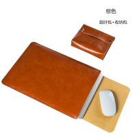 苹果电脑包macbook12内胆包air13.3m|棕色+电源包 12寸