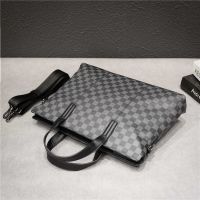 2020新款大气格子商务男包男士手提包公文包横款单肩包斜挎包背包