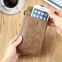 复古钱包男长款真皮多功能钱夹男士手拿包牛皮青年拉链皮夹手机包