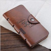 男士钱包长款欧美复古钱夹三折搭扣皮夹商务手拿包潮青年卡包超薄