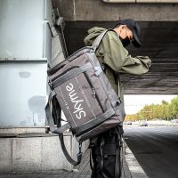 背包男多功能双肩包休闲超大容量个性男士学生书包时尚潮旅行包