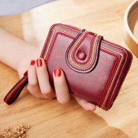复古韩版短款小钱包女士大容量搭扣软皮夹零钱包女式手拿卡包钱夹