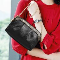 头层牛皮手机包女士手包手拿包贝壳包零钱包真皮斜挎包迷你小包包