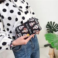 大容量布艺零钱包三拉链长款女士手包妈妈手拿包大屏手机袋花布包