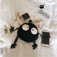 2019新款网红小黑毛煤球女士包包可爱百搭斜挎搞怪学生时尚包韩版