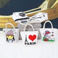 布包手提包女士小包便当包手拎饭盒袋牛津布妈咪女包小方包饭盒袋