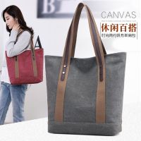 新款帆布包女单肩包女包简约通勤手提包托特包文艺森女女士大包包