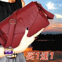 真软皮女包中年女士妈妈包百搭单肩斜跨手提包小方包婆婆奶奶包潮