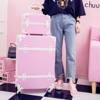 复古皮箱拉杆箱女大学生旅行箱行李箱韩版可爱小清新子母箱密码箱