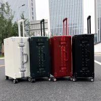 行李箱女学生韩版小清新拉杆箱男24寸旅行箱包复古铝框密码箱登机