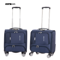 18寸商务拉杆箱男牛津布旅行箱登机箱小型行李箱女迷你横款密码箱