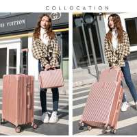 防刮行李箱男拉杆箱女旅行箱皮箱密码箱复古铝框箱