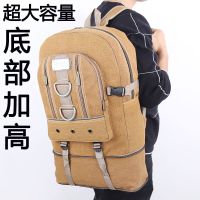 韩版加厚帆布60升双肩包男超大容量户外登山包行李背包运动书包女