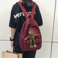 书包女韩版学生ins纯色蛙哥双肩包可爱搞怪初高中学生小清新背包