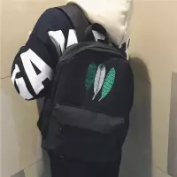 男生双肩包潮韩版帆布书包男时尚潮初中大学生电脑包休闲旅行包|三色树叶