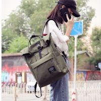 书包女学生韩版usb双肩包防水手提学院风大容量原宿背包男电脑包|军绿色带USB接口