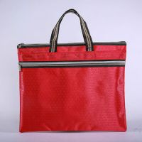 笔记本电脑包多层手提商务男女帆布公文包牛津布收纳袋手拎包文件|平面-足球纹-红色(36.5*30) 1