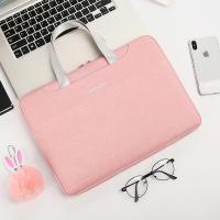 轻便手提电脑包女14寸小清新可爱苹果macbookpro13笔记本15.6英寸|[玫瑰粉]+公仔挂件 13.3英寸